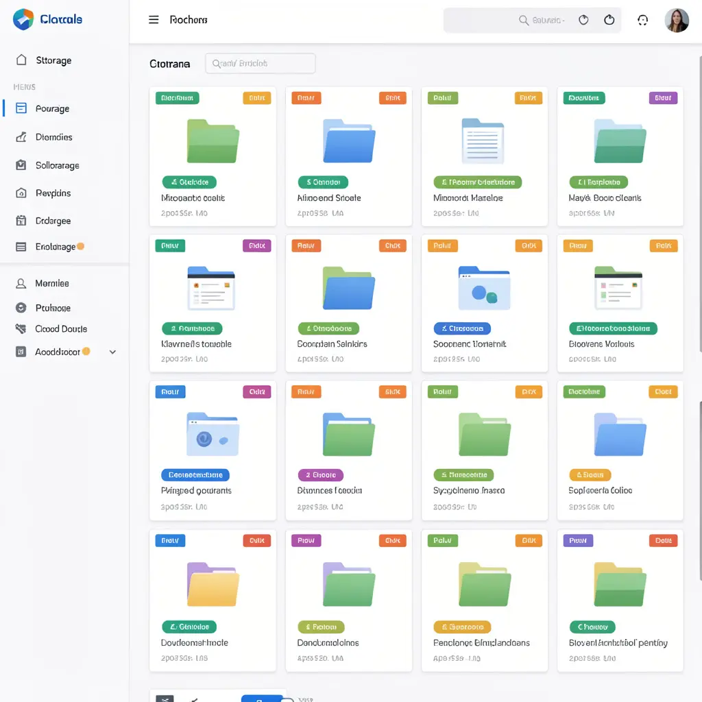 Cloud storage organization interface